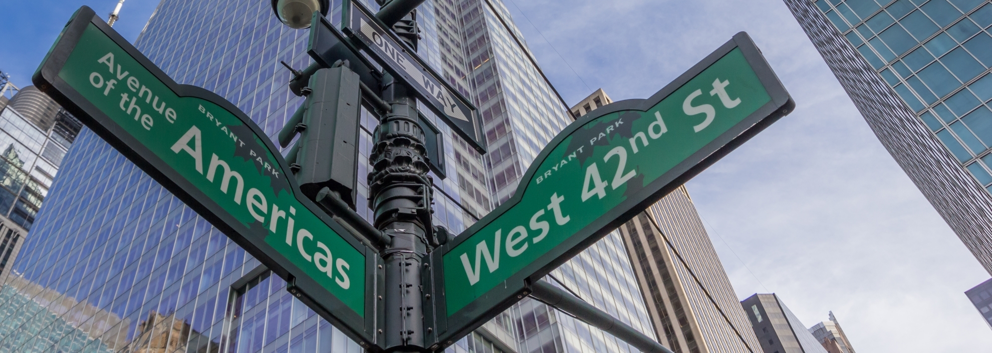 Bryant Park Avenue of the Americas Street Signs